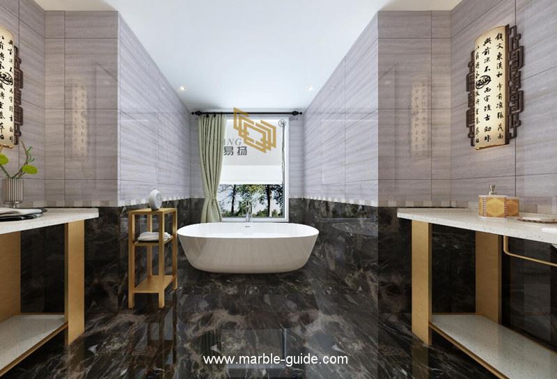 Siberian brown marble bathroom