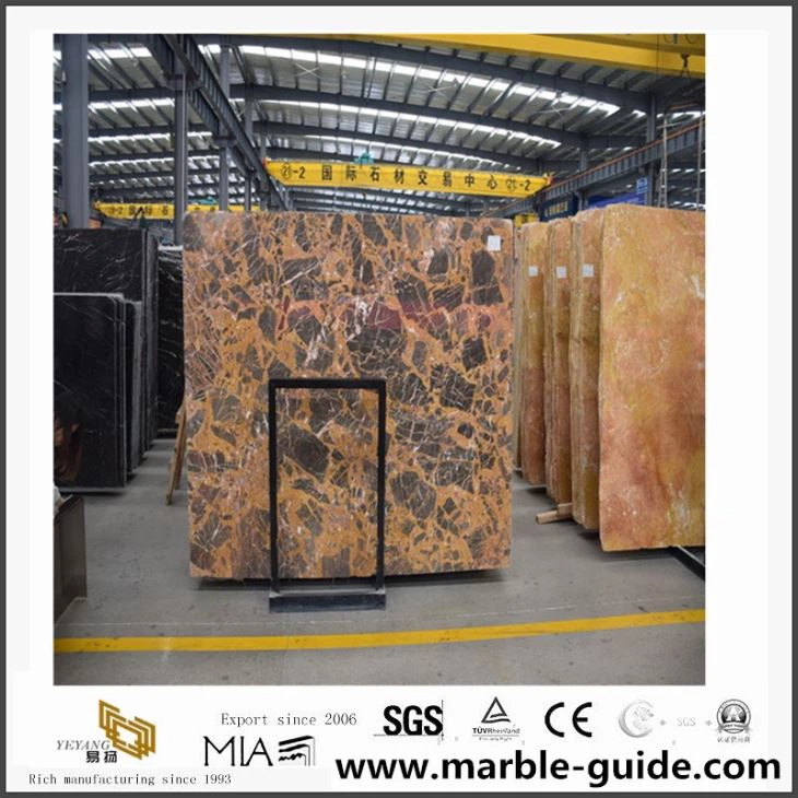 Royal Gold Coffee Marble Stone Slabs , China Yellow Marble