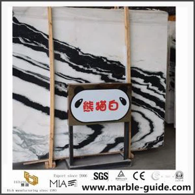 Lachin panda Blan Marble Stone Marble dal pou twil Floor