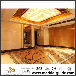 Anperè Gold Marble Pwojè pou Hotel Hall