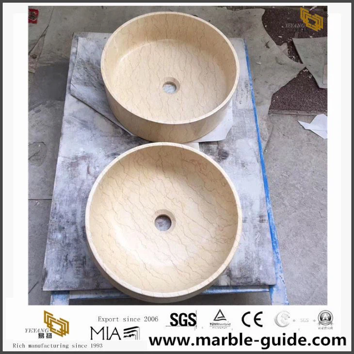 Sunny Yellow Marble Wash Basin