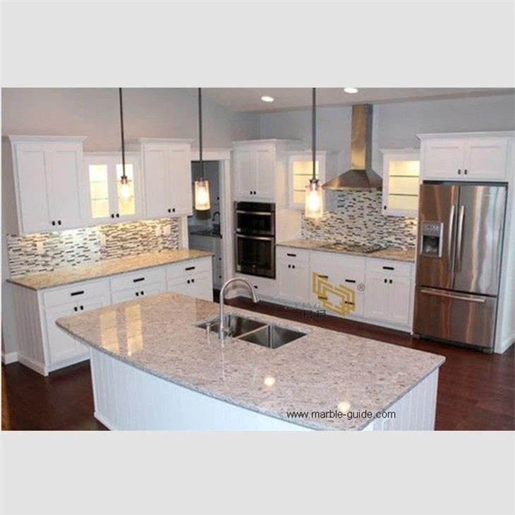Moon White Granite With White Cabinet