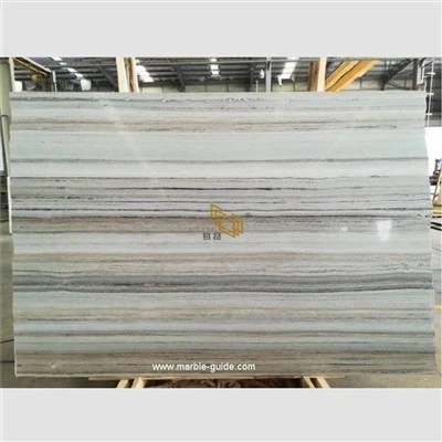Crystal Wood White Marble Floor Design