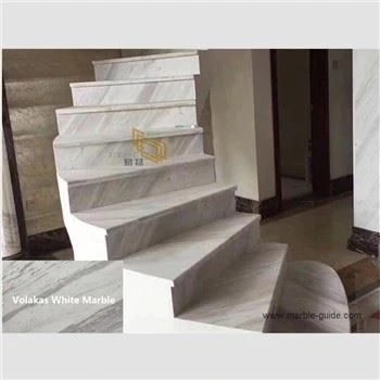 Volakas Blan Marble Pou Eskalye